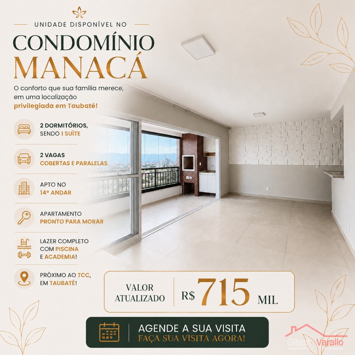 Apto Manacá à Venda Taubaté Centro